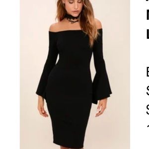 Lulus black off the shoulder dress